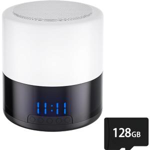 3-in-1 Security Camera with 128GB SD Card, Bluetooth Speaker & Night Light, 1080P Wireless Indoor Camera, AI Motion Detection, Night Vision, Cloud Storage, Pet/Baby Monitor