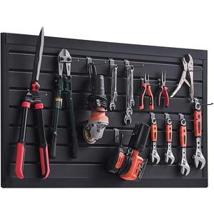 VEVOR Slat Wall Paneling, 2 x 4 ft, PVC Garage Slatwall with Modular Design, Black Slat Wall Easy-to-Install Adjustable Slatwall Panel with Coupling Structure & DIY Cutting, Fits for Storage & Display