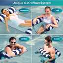 Aqua Original 4-in-1 Monterey Hammock Pool Float & Water Hammock Multi-Purpose, Inflatable Pool Floats for Adults Patented Thick, Non-Stick PVC Material Navy