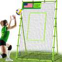 Volleyball Rebounder Net Lacrosse Rebounder Bounce Back Equipment with 5 Adjustable Rebound Angles Ground Stakes Neon Strap for Lacrosse Training and Volley Ball Practice 7x4 ft Color Green