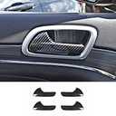 Hoolcar Inner Door Handle Bowl Trim Cover for 2011-2020 Jeep Grand Cherokee, Carbon Fiber
