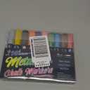 Metallic Liquid Chalk Markers for Chalkboard -10 Colors Wet Erase Window Marker Pens with 6mm Reversible Bullet & Chisel Tip for Glass, Calendar Boards, Car Decorations, Auto, Bistro, Mirror, Business