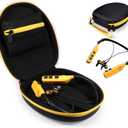 CaseSack Case Compatible with DEWALT Neckband Headphones and 2-in-1 Neckband Headphones w/Built-in Speakers (Black with Yellow Zip)