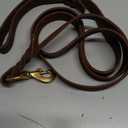 Leather Dog Leash 6ft x 1 inch, Strong Heavy Duty Genuine Leather Braided Dog Training Leash, Soft and Comfortable Leather Leash for Large Dogs, Medium Small Dogs (Brown)