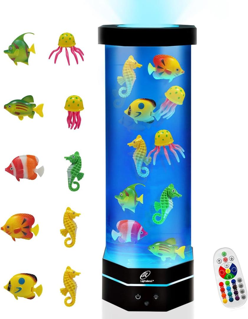 Lightahead LED Fantasy Fish Lamp with Color Changing Light Effects. A Sensory Synthetic Fish Tank Aquarium Mood Lamp. Large (15 Inches Tall)