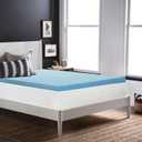 1-Inch Gel Memory Foam Mattress Topper, CertiPUR-US Certified for Superior Comfort and Support, Twin, Blue