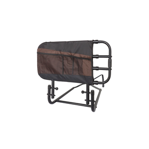 Stander EZ Adjust Bed Rail, Adjustable Senior Bed Rail and Safety Assist Railing for Elderly Adults with Organizer Pouch, ASTM Safety Approved Guard Rail, Black