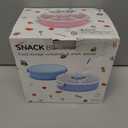 Pawtong Snack Rotator Container Reusable Snack Box with 5 Compartment Dispenser and Lid, Color Matching Opening Lid, BPA and PVC Free, for Home, School, Travel (2 Pack- Pink)