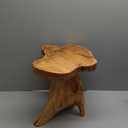 WELLAND Natural Cedar Stump Stool, 14" End Table, Live Edge Side Table, Plant Stand, Small Nightstand, Mushroom Stool for Living Room, Bedroom, Patio, Garden