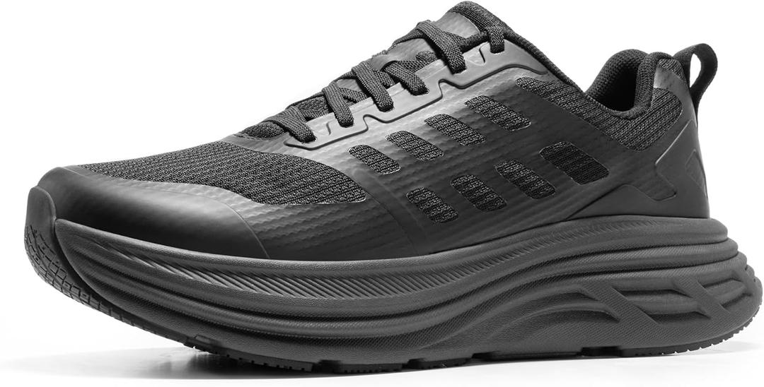 NORTIV 8 Men's Walking Running Tennis Cushioning Shoes ActiveFloat Non Slip Athletic Gym Workout Jogging Comfortable Sneakers (10.5, All Black)