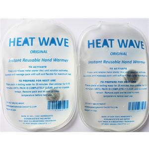 Heat Wave Instant Reusable Heat Packs Small 2-Pack Clear: Instant Reusable Hand Warmers for Camping, Hiking, and Pain Relief (3 x 5), Click Heat Safe, Non-Toxic and Made in USA