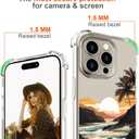 Hungo Compatible for iPhone 15 Pro Max Case for Women Clear Design Cute,Girly Girls Promax Ocean Beach Mountain Sunset Sun Sea Palm Trees Clouds Hills Tropical