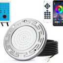 Pool Lights for Inground Pool, 20W 6 Inch LED Inground Pool Light with Controller, Remote and APP Control for Wet Niche, Color Changing Underwater Swimming Pool Lights with 100 Foot Cord