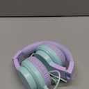 Candy Bila Kids Headphones, Wired Headphones for Kids Over Ear with Microphone, 85/94dB Volume Limiter Headphone for Girls Boys, Foldable Headphone for Learning & Entertainment,Gradient Purple