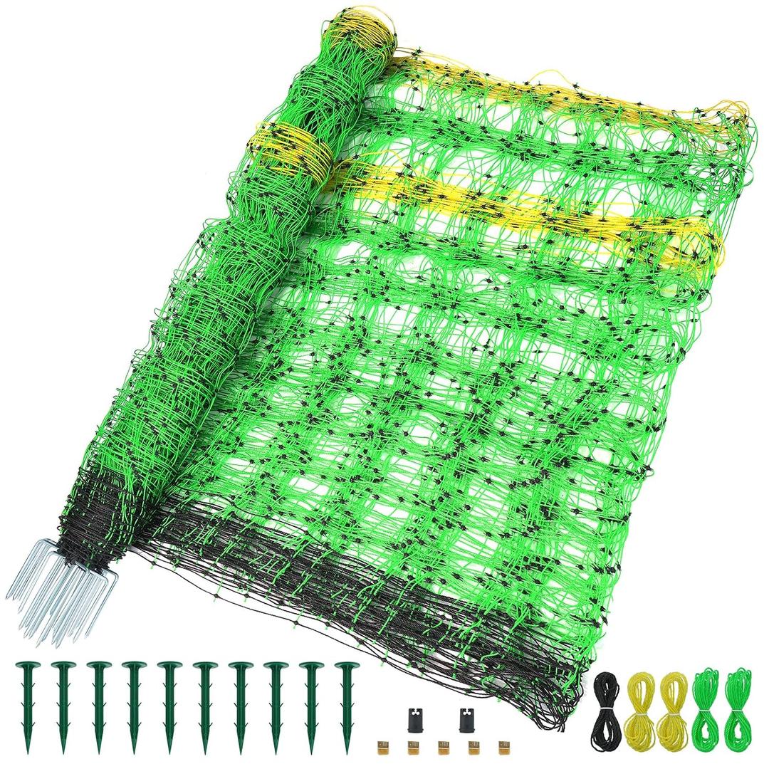 Electric Fence Netting, 49.6" H x 164' L, Portable Livestock Nets Mesh for Hogs, Cattle, Sheep,Turkey, Goat, Larger Animals,PE Net Fencing Used in Backyards, Farms and Ranches and Gardens