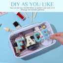 Kacctyen Clear Nylon Makeup Bag Preppy Cosmetic Bag Transparent Toiletry Pouch with Zipper Travel Skincare Toiletry Pouch Portable Cute Preppy Pencil Case for Girls Women School Stuff(Blue Stripe)