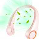 Portable Neck Fan, Hands Free Bladeless Fan, 360 Cooling Personal Fan,Wearable Quiet Fan for Outdoor Indoor, Birthday Gifts for Men Women Mom Dad, 4000mAh Battery USB Rechargeable, 3-Speeds (Pink)