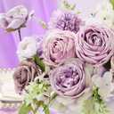 Artificial Flowers, Light Purple Flowers for DIY Wedding Bridal Bouquets, Fake Cake Flowers for Centerpieces,Baby Shower, Table Arrangement, Home Party Decorations