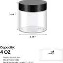 36 Pack 4 OZ Plastic Jars with Lids, BPA Free, Reusable Refillable Empty Round Clear 4oz Containers with Lids for Cosmetics, Travel, Samples, Beads, Slime, Spice, Small Items Storage