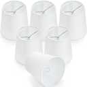 WUWEOT 6 Pack Chandelier Lamp Shades, 5.2"4"5.2" Small Lampshade Clip-on Bulb Lamp Shades, White Linen Replacement Lampshade for Table Chandelier Wall Lamp