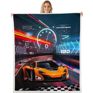 Feelyou Race Car Fleece Throw Blanket for Boys, Extreme Sports Sherpa Blanket, 50x60 Inches (Multi 28)