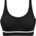XUNYU Padded Sports Bras for Women Support Push Up Workout Tops Open Back Yoga Gym Bra U Back Crop Tank Top with Built in Bra, Black