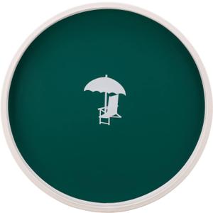 Kraftware Pastimes Collection 14" Round Serving Tray (Beach Chair, Tropic Green)