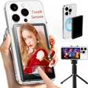 Back Camera Monitor iPhone | Touch Screen Control, Wireless Magnetic Vlog Selfie Monitor Screen for iPhone, Touchscreen Selfie Monitor with Speaker | Zoom Adjustment | Manual Focus for TikTok YouTube