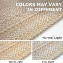 IOHOUZE Washable Runner Rug 2x12 Non Slip Rubber Backed Extra Long Hallway Runner Entryway Runner Indoor, Kitchen Rug Woven Cotton Carpet for Hall Entrance Stair, Warm Beige/Orange/Apricot
