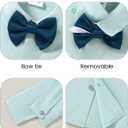 ZOEREA Toddler Baby Boy Suit Clothes Gentleman Wedding Outfits Long Sleeve Dress Shirt + Suspender Pants + Bowtie 1-5T (S)