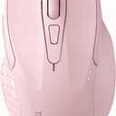 TECKNET Wireless Mouse (2.4G & BT5.0/3.0) Silent 4800 DPI Computer USB A & Bluetooth Mouse 6 Buttons, Wide Compatibility - Pink