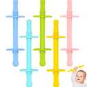 4 x Fu Store Hollow Teether Tube 5PCS Chew Straw Toy for Infant Toddlers Silicone Tubes Teething Toys for Babies 3-12 Months BPA Free/Freezable/Dishwasher and Refrigerator Safe