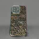 Toycamp for iPhone 16 Pro Max Case - Compatible with Magsafe Aesthetic Cute Brown Leopard Laser Holographic i 16 ProMax Case with Diamond Bling Lens Protector for Apple 16Pro Max Cover for Women Girls