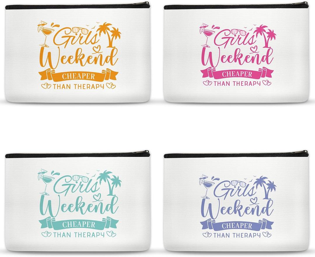 Girls Weekend Gifts Makeup Bags for Women Girls Trip Gifts Cosmetic Bag Travel Toiletry Bag Zipper Pouch Friendship Bachelorette Party Favors Birthday Christmas