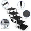 Niubya Portable Folding Dog Stairs for Cars, SUVs, Trucks - Lightweight Pet Ramp for Large Dogs with Non-Slip Surface - Reinforced Steps Support Up to 200 lb, 5 Steps