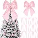 25 Pcs Valentines Pink Bow Set Decor 1 Extra Large 20 x 24 Inches Satin Bow 24 Coquette Ribbon Bows for Birthday Wedding Holiday Wreath Wall Backdrop Decor