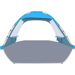 Gorich Beach Tent Sun Shelter for 3/4-5/6-7/8-10 Person with UPF 50 UV Protection, Lightweight & Easy Setup Beach Shade Canopy, Portable Beach Shade Tent Beach Cabana (Blue)
