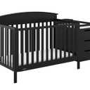 Graco Benton 4-in-1 Convertible Crib and Changer (Black)  GREENGUARD Gold Certified, Crib and Changing -Table Combo, Water-Resistant Changing Pad, Converts to Toddler Bed, Daybed & Full-Size Bed