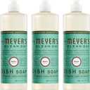 MRS. MEYER'S CLEAN DAY Liquid Dish Soap, Basil Scent, 16 Fl Oz Bottle - 3 Pack