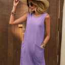 Ekouaer Womens Nightgown Sleeveless Nightgowns for Women with Pocekts Tank Dress Crew Neck Sleepwear S-XXL (M)