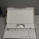 LeadsaiL Wireless Keyboard and Mouse Combo, 2.4Ghz Cordless Mechanical Keyboard and Silent Mouse for Business, Low-Profile Red Switch, 98-Key Compact Slim Keyboard for Windows/MacOS PC Laptop- Silver