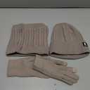 Winter Beanie Hat Scarf Gloves Set for Men Women, Slouchy Mens Winter Clothes Hats Neck Warmer Touchscreen Gloves (Light Grey)