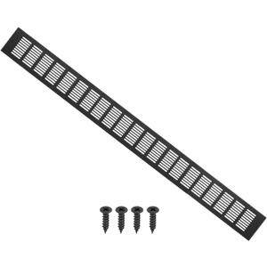 PATIKIL 31.5 x 3.2 Inch Door Air Vent Cover, Aluminum Grille Ventilation Cover Louvered with Mounting Screws for Cabinet Wardrobe Door, Black