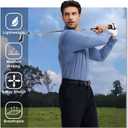 MICHEL ROUEN Golf Shirts for Men Short Sleeve Lightweight Quick Dry Pin Striped Casual Collared Polo Shirts (Blue, XXXL)