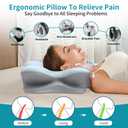 Besyodo Cervical Pillow for Neck Pain Relief - Neck Pillow Memory Foam Pillows(Blue)