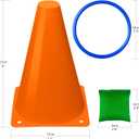 Eocolz 3 in 1 Carnival Games Set, Soft Plastic Cones Bean Bags Ring Toss Games for Kids Birthday Party Outdoor Games Supplies Combo Set