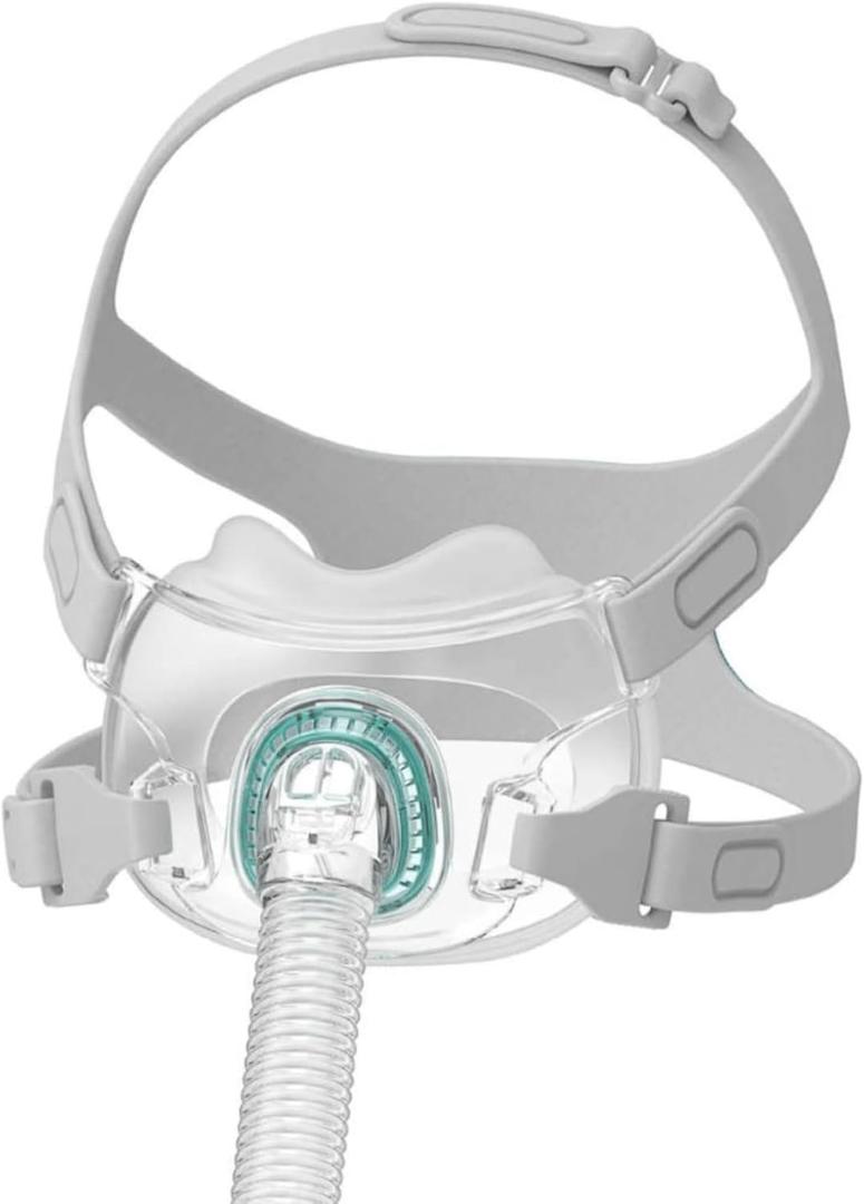 CPAP Mask, Upgrade CPAP Full Face Mask CPAP Supplies with Headgear, Elbows, Cushion and Tube, Suitable for Various Models of CPAP Machines (M)
