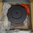 Masupu Drink Table, Round Side Table for Small Spaces, Pedestal Small End Table with Metal Base, for Living Room, Bedroom, Bathroom, Rustic Brown