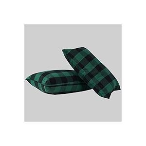 Green Christmas Plaid Pattern Throw Pillow Covers 10x20