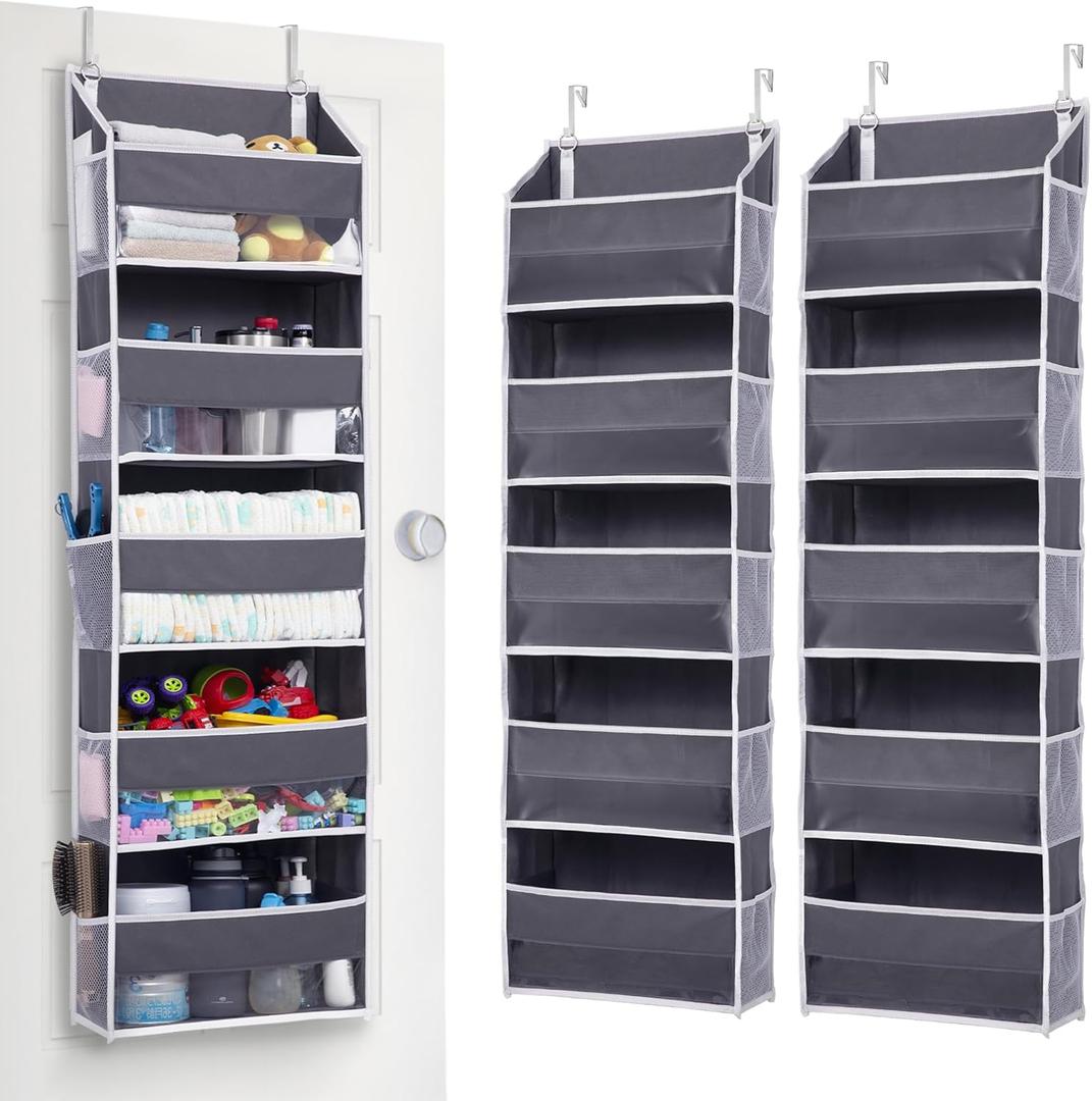 ULG 2 Pack 5-tier Over the Door Organizer Dark Gray